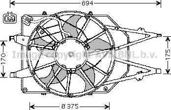 Вентилятор радиатора двигателя AVA. Артикул FD7508
