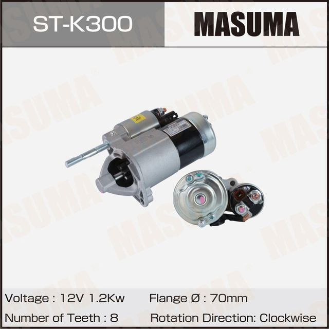 Стартер MASUMA, HYUNDAI / G6EA, G6DB (12V/ 1.2KW). Артикул STK300