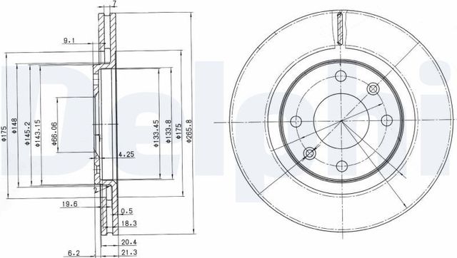 Тормозной диск Delphi передний для Citroen BX 1986-1994. Артикул BG2387