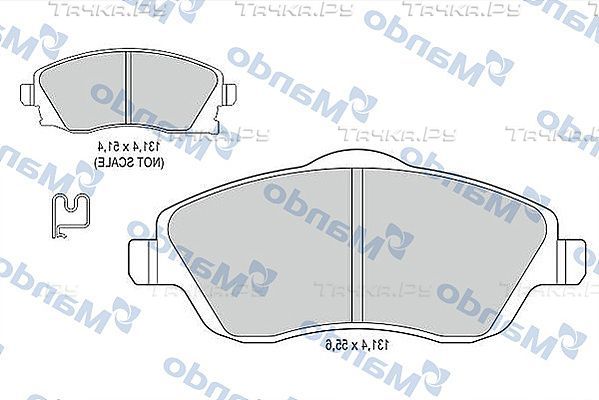 Тормозные колодки Mando передние для Opel Meriva A 2003-2010. Артикул MBF015178