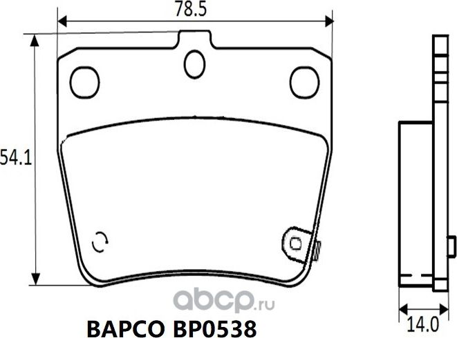 Колодки тормозные дисковые зад. CHERY TIGGO 06-08 TOYOTA RAV 4 II ( (Bapco). Артикул BP0538