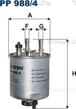 Топливный фильтр Filtron. Артикул PP 988/4