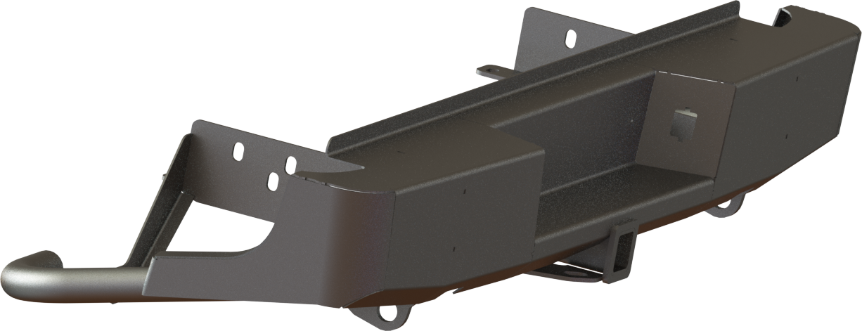 Бампер силовой STC задний для Nissan Navara 2010-2026 с квадратом под фаркоп. Артикул STC-NN-BR