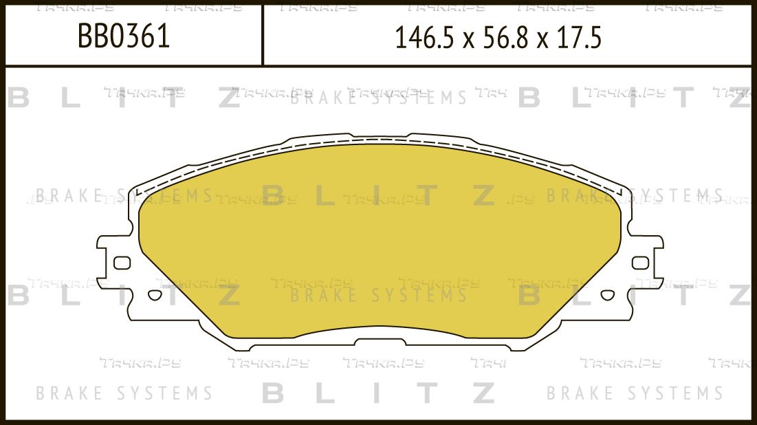 Колодки тормозные дисковые передние Toyota RAV4 III 2006 (Blitz). Артикул BB0361
