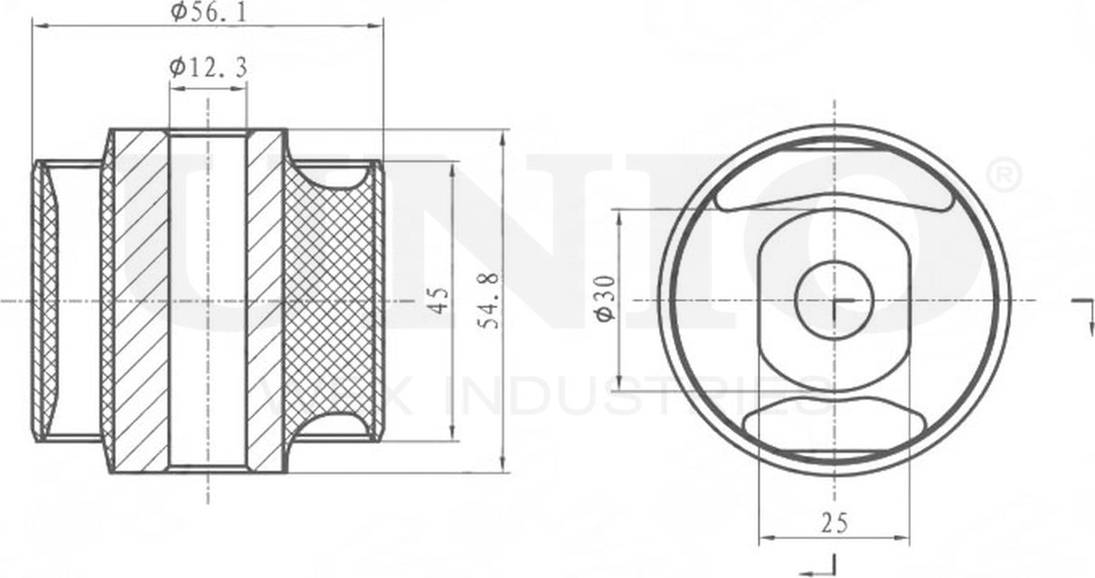 Сайлентблок рычага подвески (Unio). Артикул RMP-20306