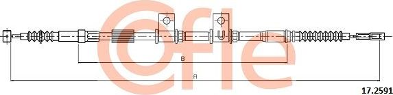 Трос ручника (тросик ручного тормоза) Cofle. Артикул 92.17.2591