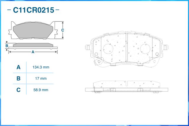 Колодки тормозные передние (Low Metallic) (Cworks). Артикул C11CR0215