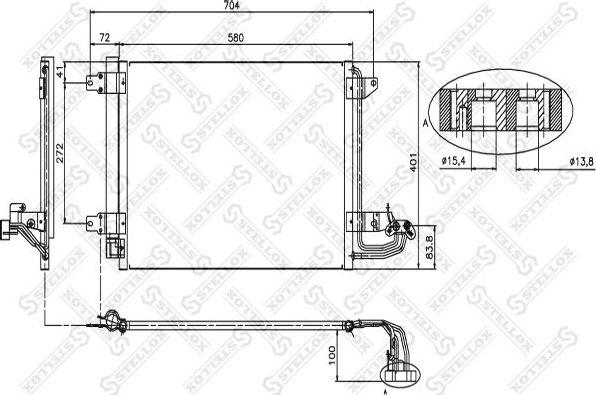 Радиатор кондиционера (конденсатор) Stellox. Артикул 10-45023-SX