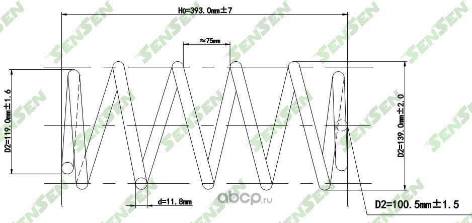 SCP10105 Пружина подвески задней FORD  MONDEO III 00-, MONDEO III седан 00 (Sensen). Артикул SCP10105