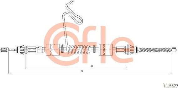 Трос ручника (тросик ручного тормоза) Cofle. Артикул 92.11.5577
