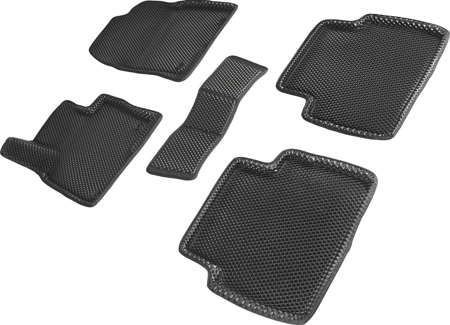 Коврики Seintex 3D EVA ромб для салона Mazda CX-5 II 2017-2026 ЧЕРНЫЕ. Артикул 95191