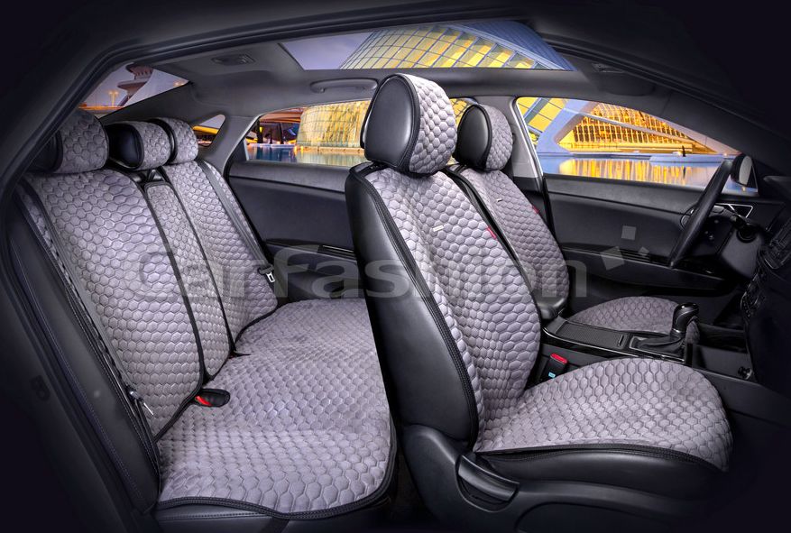 Накидки универсальные CarFashion Capri Pro Plus для авто, цвет Черный/Серый/Серый. Артикул 22091