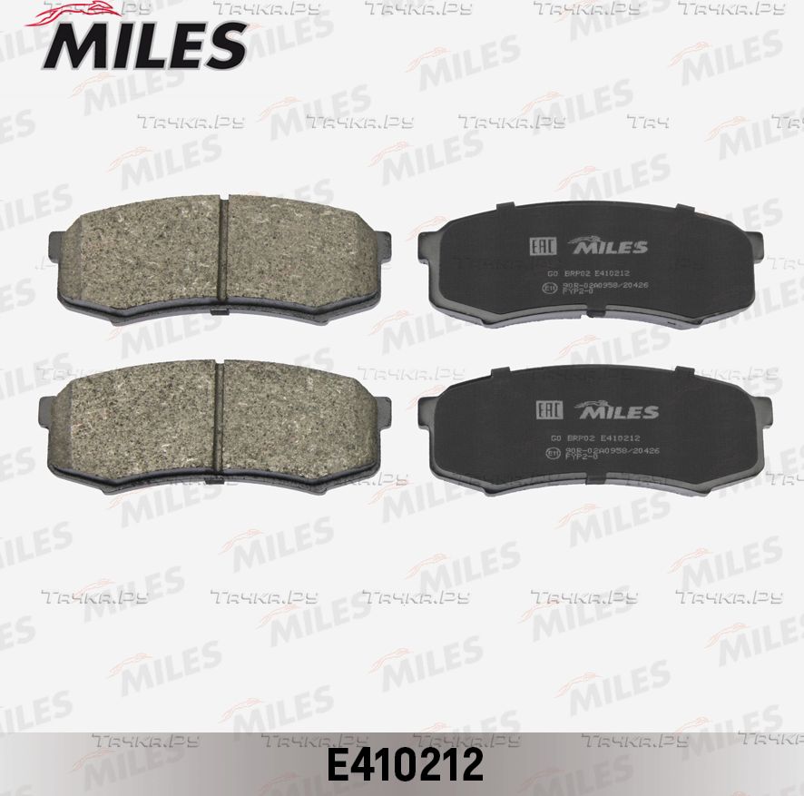 Тормозные колодки Miles (Low-Metallic) для Toyota Land Cruiser 100 1998-2007. Артикул E410212