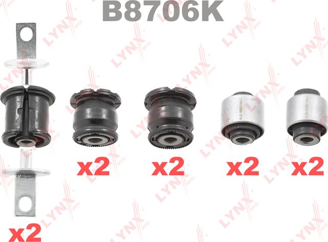 Сайлентблок заднего рычага подвески LYNXauto KIT. Артикул B8706K