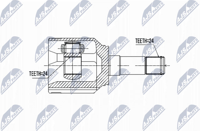 Шрус внутренний (граната) NTY передний левый для Fiat 500 II 2007-2026. Артикул NPW-FT-048