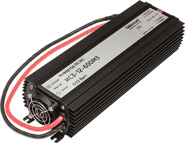 Инвертор преобразователь напряжения СИБКОНТАКТ DC-AC, 12В/600Вт. Артикул ИС3-12-600