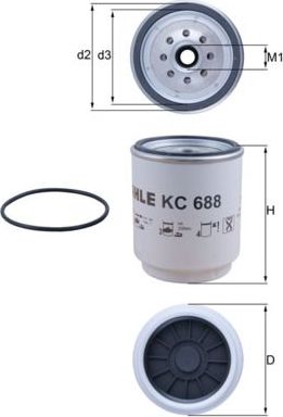 Топливный фильтр Mahle. Артикул KC 688D