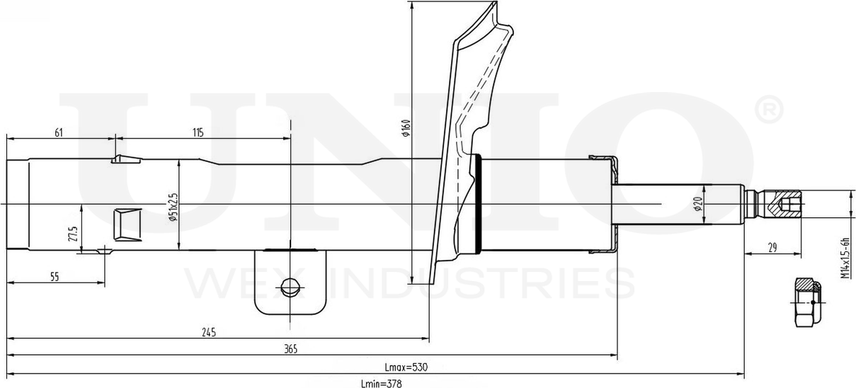 Амортизатор подвески (Unio). Артикул SAB-10058
