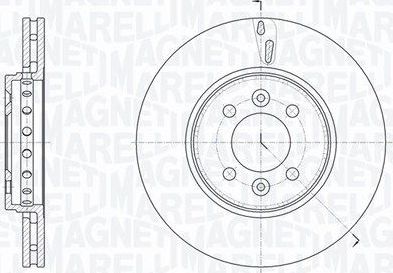 Тормозной диск Magneti Marelli передний для Renault Wind 2010-2013. Артикул 361302040787