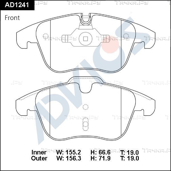 Тормозные колодки Advics передние для Peugeot 407 2009-2011. Артикул AD1241