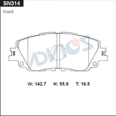 Тормозные колодки Advics. Артикул SN314