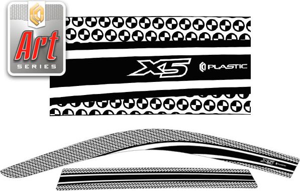 Дефлекторы СА Пластик для окон (Серия Art черная) BMW X5 2004-2006. Артикул 2010031505267