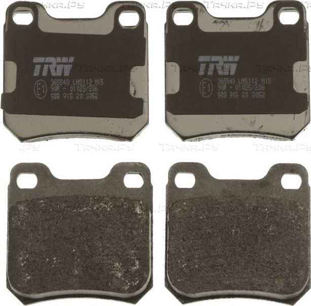 Тормозные колодки TRW COTEC задние для Chevrolet Vectra II 1998-2002. Артикул GDB915
