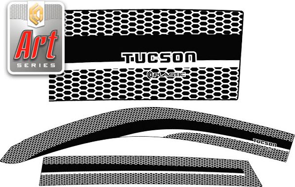 Дефлекторы СА Пластик для окон (Серия "Art" серебро) Hyundai Tucson 2005-2009. Артикул 2010032702139