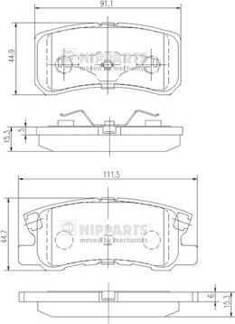 Тормозные колодки Nipparts. Артикул J3615010