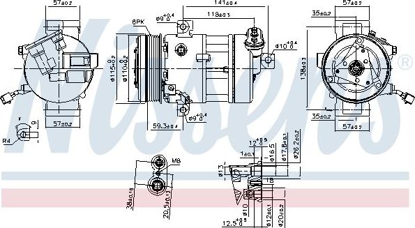 Компрессор кондиционера Nissens ** FIRST FIT **. Артикул 890667