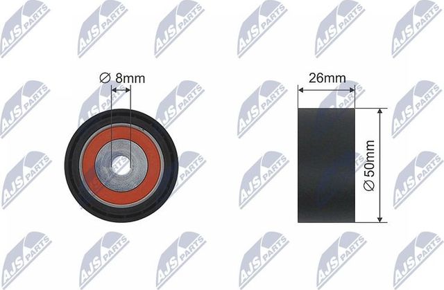 Направляющий (ведущий) ролик приводного поликлинового ремня NTY для Fiat Scudo I 1999-2006. Артикул RNK-RE-015