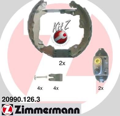 Тормозные колодки Zimmermann KIT Z. Артикул 20990.126.3