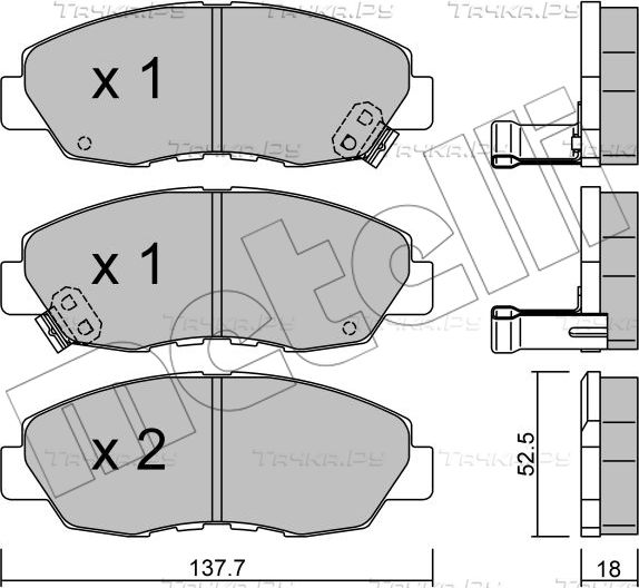 Тормозные колодки Metelli. Артикул 22-0384-0