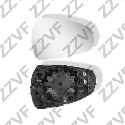 Зеркальное стекло бокового зеркала ZZVF. Артикул ZVAU2120R