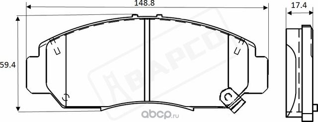 Колодки тормозные дисковые пер. HONDA CIVICIX(FB,FG), CIVICVII (EU,EP, (Bapco) Bapco. Артикул BP0523