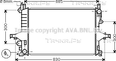 Радиатор охлаждения двигателя AVA для Volvo XC70 I 2000-2007. Артикул VOA2114