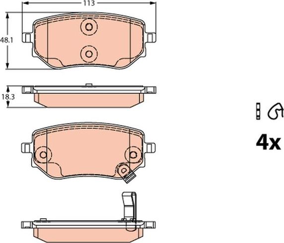 Тормозные колодки TRW. Артикул GDB2270