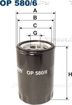 Масляный фильтр Filtron. Артикул OP 580/6