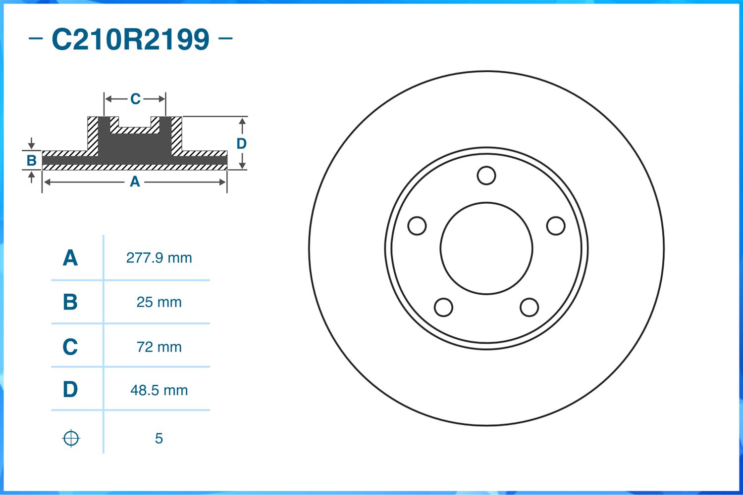 Диск тормозной передний (Cworks). Артикул C210R2199
