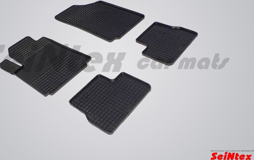 Коврики резиновые Seintex с узором сетка для салона Citroen С3 II 2010-2026. Артикул 00210