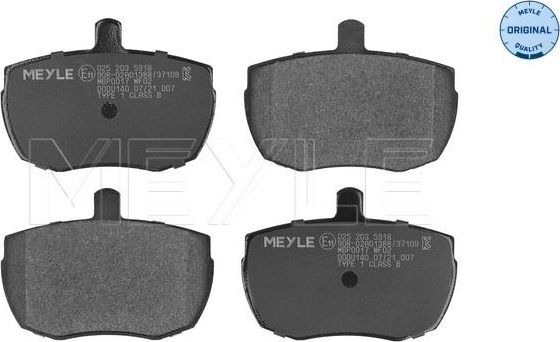Тормозные колодки Meyle Original передние для Ford Transit IV 1985-1992. Артикул 025 203 5918