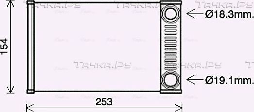 Радиатор отопителя (печки) AVA для Chevrolet Cobalt II 2013-2026. Артикул OL6656