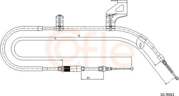 Трос ручника (тросик ручного тормоза) Cofle для Skoda Superb I 2001-2008. Артикул 92.10.9041