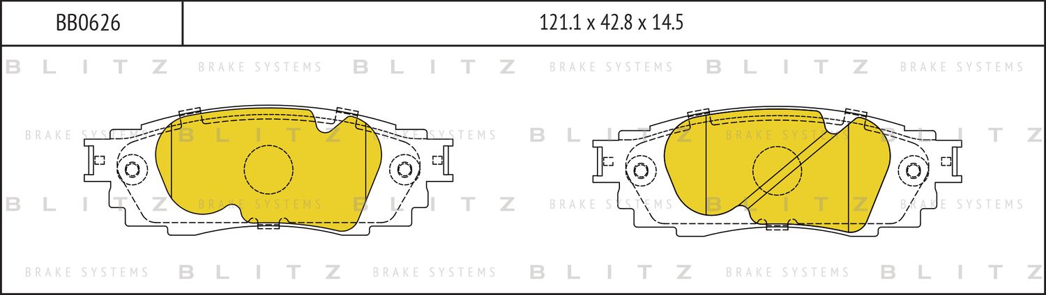 Колодки тормозные дисковые задние (Blitz). Артикул BB0626