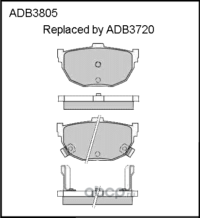 Колодки тормозные дисковые | зад | (Allied Nippon) Allied Nippon. Артикул ADB3805