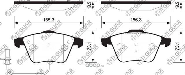 Тормозные колодки (TI-Guar). Артикул TG0352