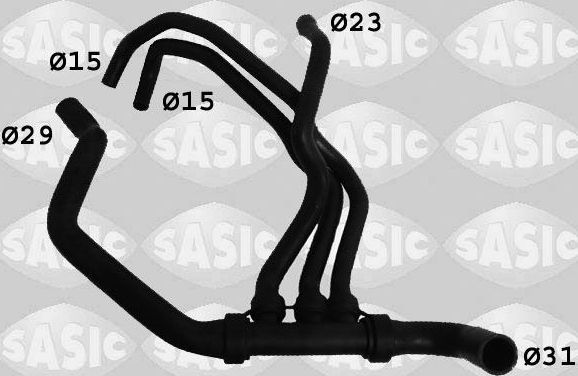 Патрубок радиатора (системы охлаждения) Sasic левый нижний для Renault Grand Scenic II 2004-2006. Артикул 3404032