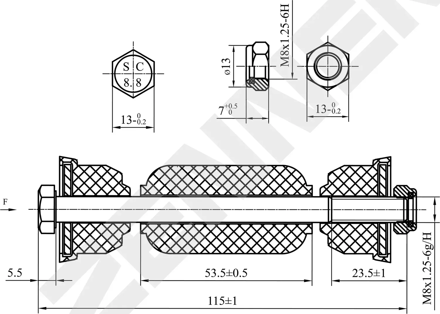 Тяга стабилизатора задняя к-кт FORD FOCUS 02-04 (Zennek). Артикул DST0078