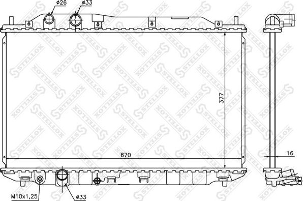 Радиатор охлаждения двигателя Stellox для Honda Civic VIII 2005-2011. Артикул 10-26681-SX