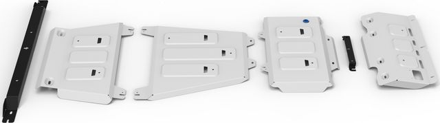 Защита алюминиевая Rival для переднего стабилизатора, переднего дифференциала, КПП, РК, бака Changan Hunter Plus 2023-2026. Артикул K333.8918.1